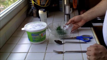 Sauce au fromage blanc  avec de la ciboulette