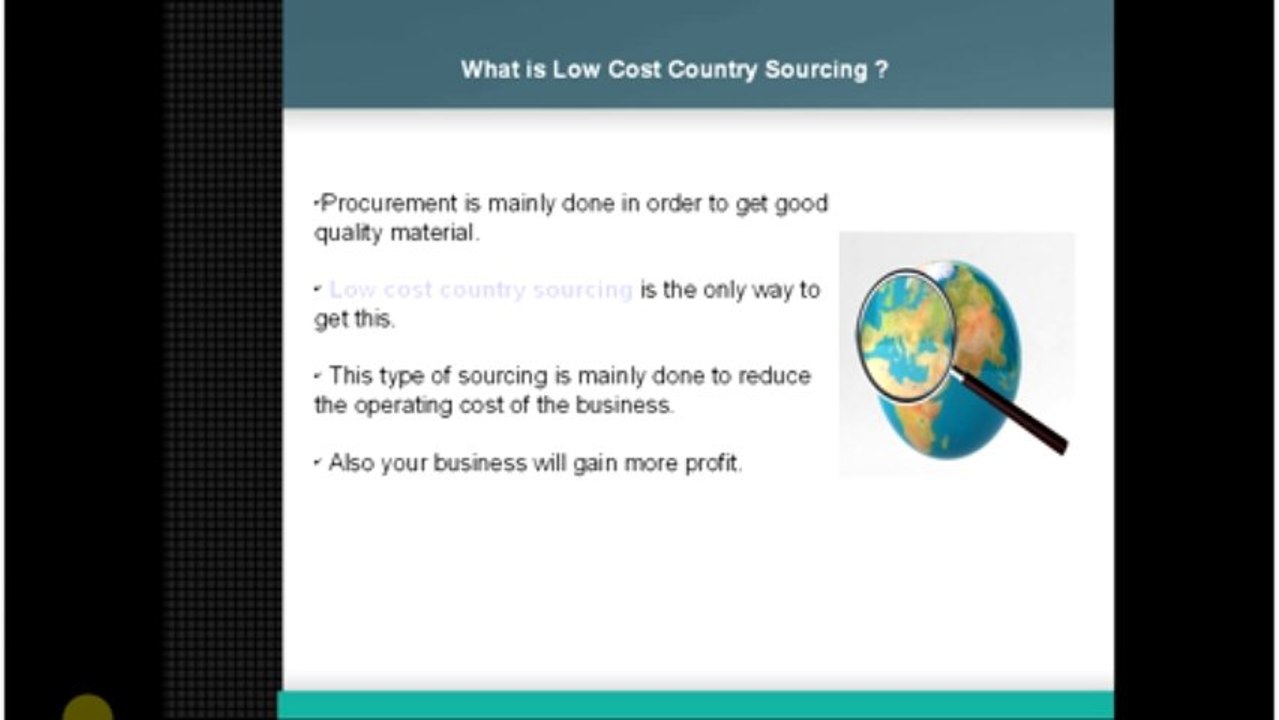 Factors of Low Cost Country Sourcing
