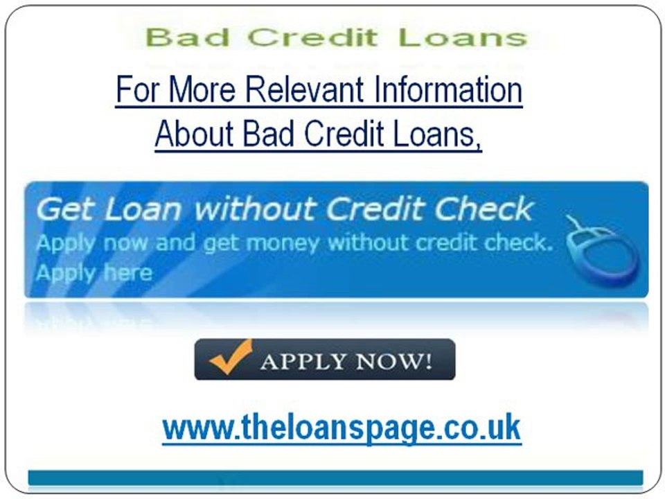 Bad Credit Loans To Repair Defective Credit Score Easily