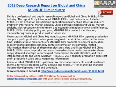 MBR&UF Film Industry in Global and China - Latest Report