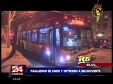 VIDEO: pasajeros de bus unen fuerzas y logran capturar a ladrón armado