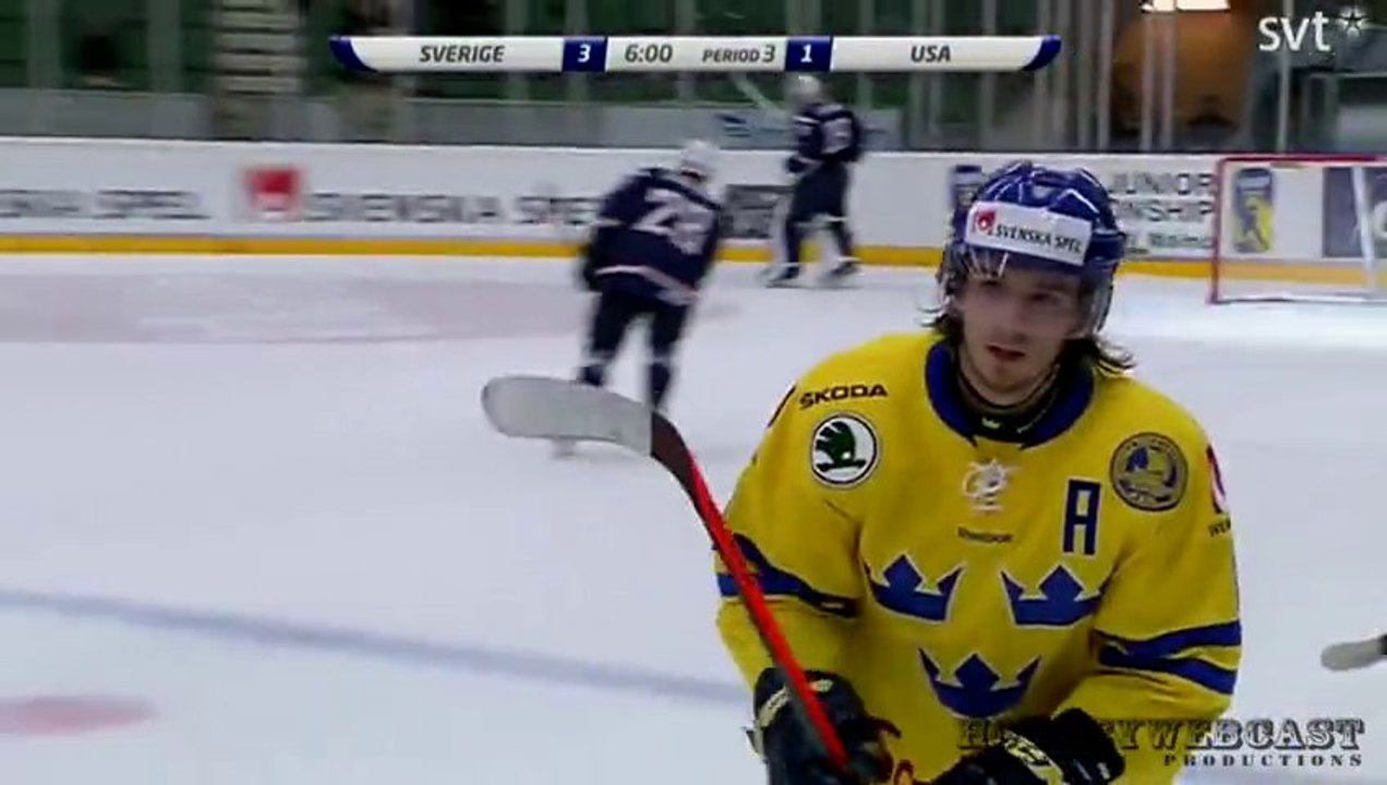 Sebastian Collberg Great Goal vs USA - WJC Pre-Competition Game - Dec 20, 2014 (HD)