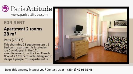 1 Bedroom Apartment for rent - Guy Moquet, Paris - Ref. 7457