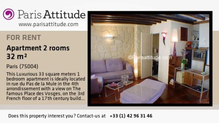 1 Bedroom Apartment for rent - Place des Vosges, Paris - Ref. 181