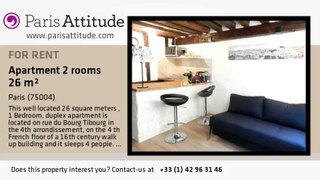 1 Bedroom Duplex for rent - St Paul, Paris - Ref. 8302