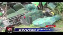 Se eleva a 17 número de muertos en accidente de carretera en Huaraz