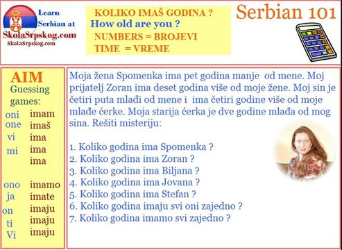 Serbian 101 - To Have and Numbers and Comparatives