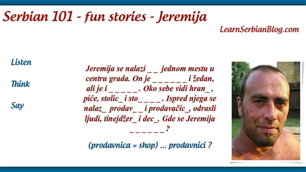 Serbian 101 - Reading Practice: Where is Jeremija ?