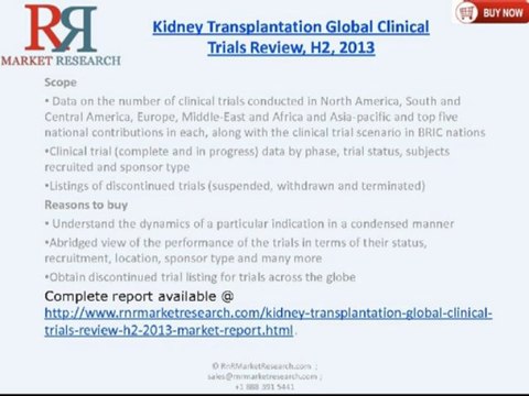 RnRMR: Global Kidney Transplantation Market Clinical Trials