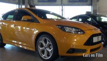 The New 2013 Ford Focus ST in Tangerine Scream with Exhaust Note