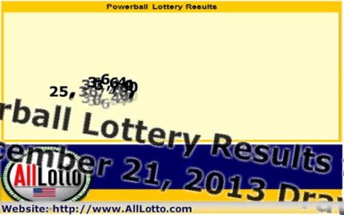 Powerball Lottery Drawing Results for December 21, 2013