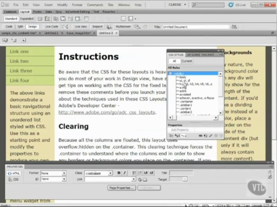 Dreamweaver CS5. Laying Out Your Pages