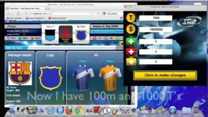 Latest Top Eleven Footbal Manager Token and Money Hack tool 2013
