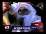 Piura: mototaxista convierte su vehículo en trineo y se disfraza de Papa Noel
