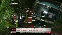 Acidente com ônibus deixa mortos e feridos na Régis Bittencourt