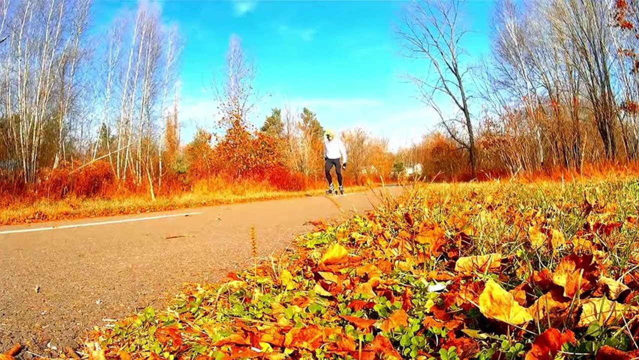 lunchtime roller skiing