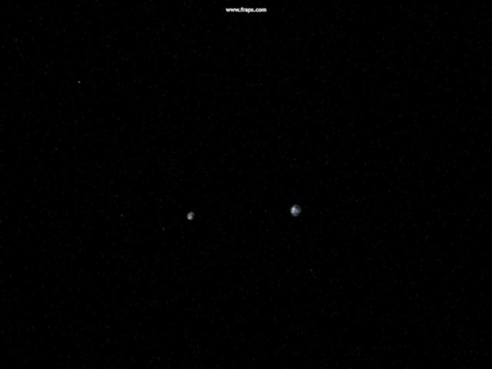 Distant Moon Earth floating 2