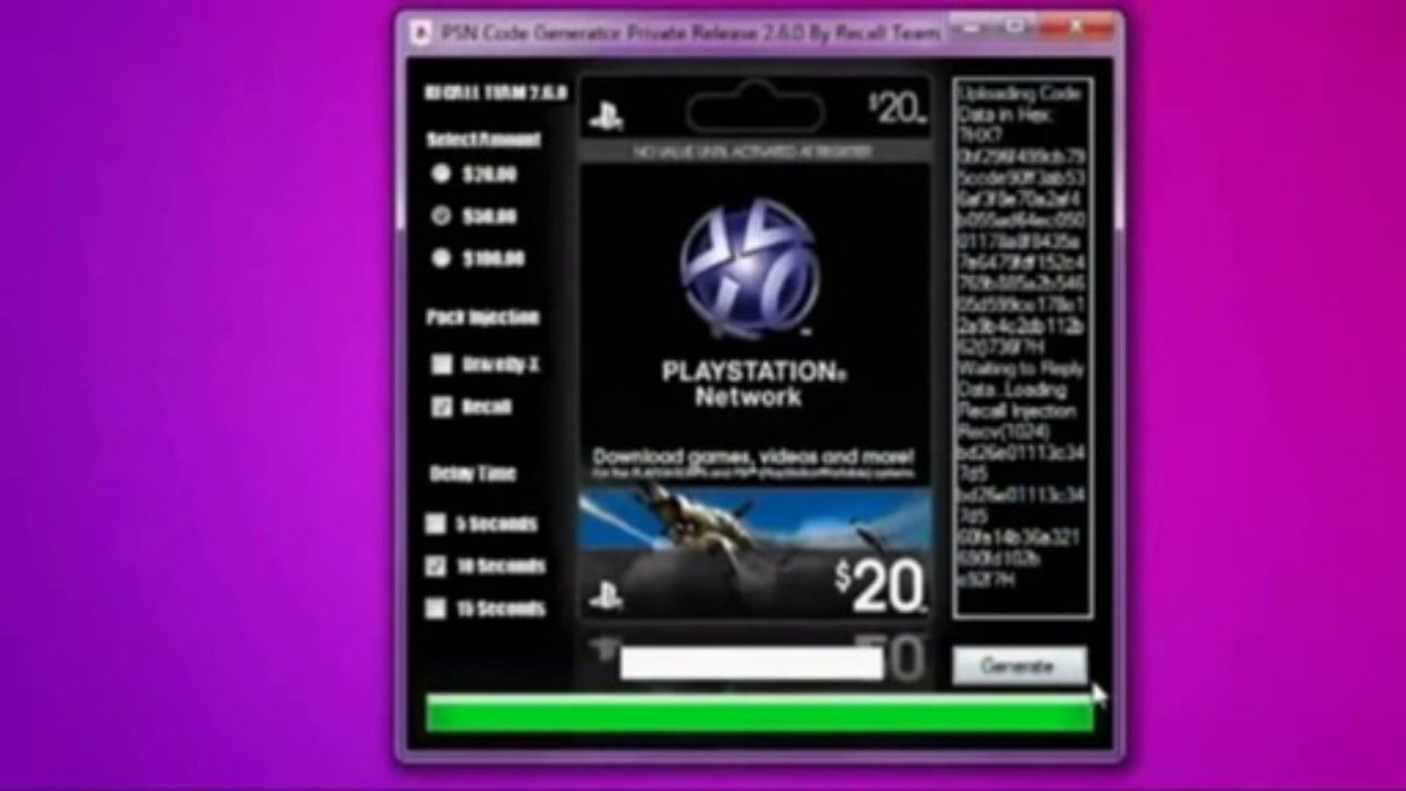 PSN Code Generator 2013 working no password