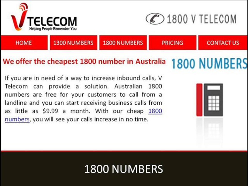 1300 And 1800 numbers In Australia By VTelecom