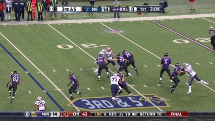 Patriots defense, sack, 6-yd loss