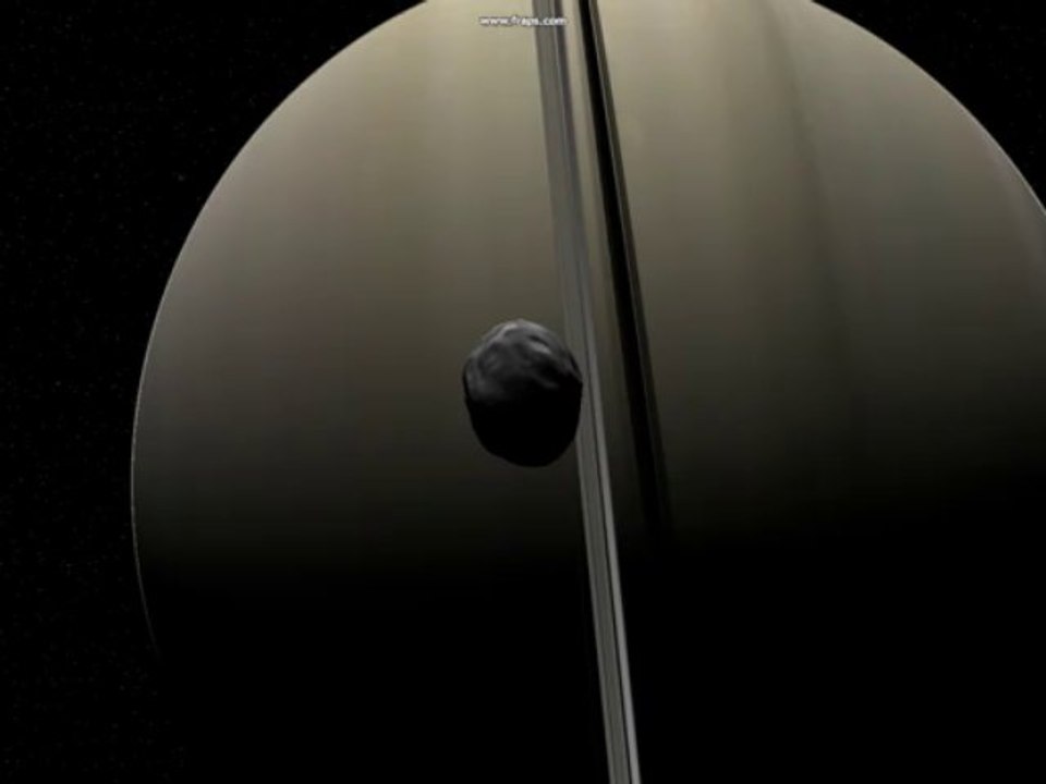 Camera move between 2 Saturn moons 2