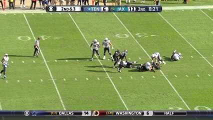 Jaguars defense, sack, 8-yd loss