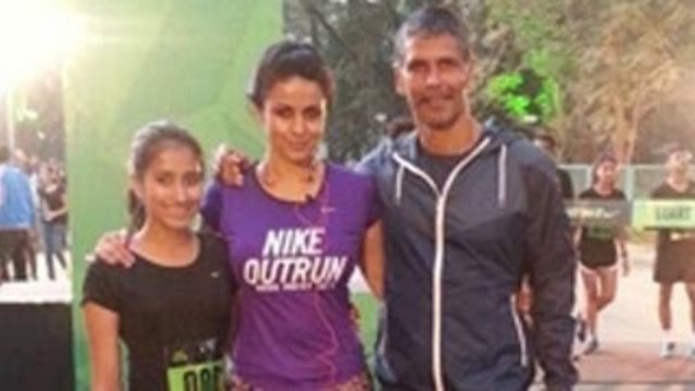 Gul Panag & Milind Soman @ Nike Outrun 2013