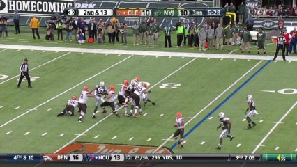 Jets defense, sack, 5-yd loss