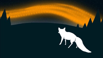 Renard polaire et Aurore boréale - Joyeux Noël !