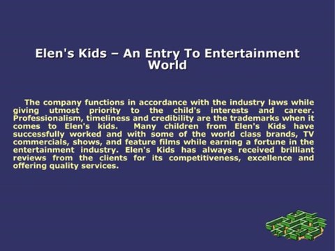 Elen's Kids Talent Agency- A top notch modeling and talent agency offering reliable services