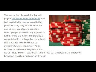 Hints to Playing Poker like Adrian Aston