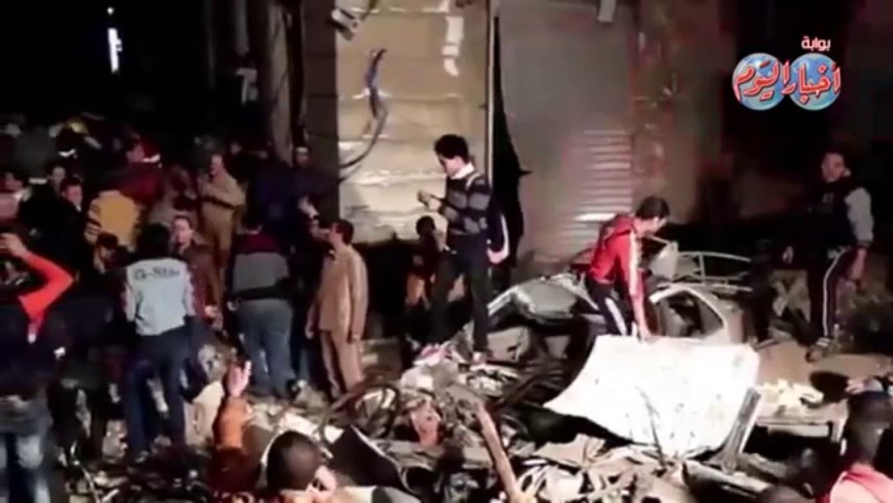 الآثار الناجمة عن إنفجار المنصورة