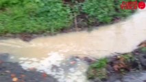 Tempête Dirk. Le bourg de Barbeville inondé