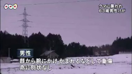 20131223磐梯町　熊に襲われ１人重傷(福島)