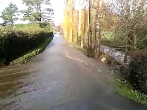 Débordement de rivière et arbres au sol à Plougasnou
