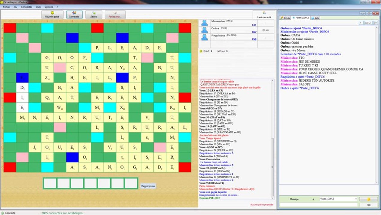 Cadeau de Noël - Une double partie de scrabble entre débiles