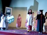 Abdul Rafay & Hareem Waheed (with Pakistani Flag) Dancing on Patriotic Song on 24-12-2013 at the occasion of 137th Birthday Celebration of Quaid-e-Azam Muhammad Ali Jinnah at The University of Agriculture, Peshawar Main Hall.