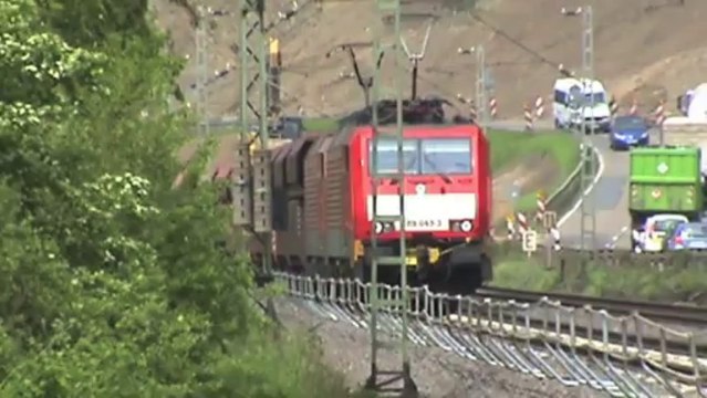 Züge zwischen Hammerstein und Leutesdorf, Captrain 185, Railion 185,DB 185,2x 189,120,3x 143, 2x425