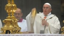 Pope Francis conducts his first Christmas Eve midnight mass