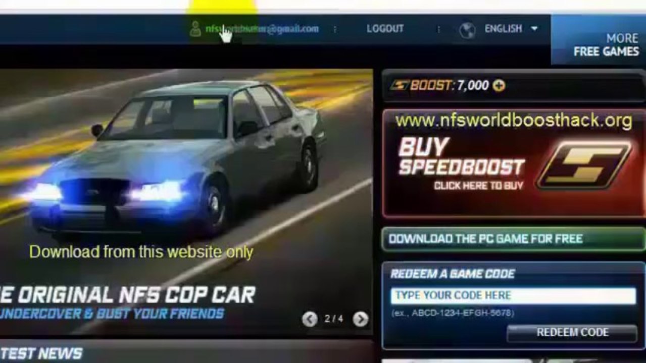 Need For Speed World Boost Code + MultiPack