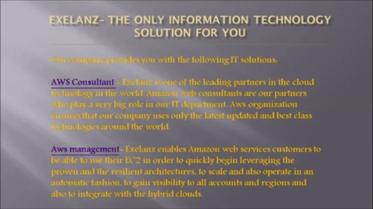 Exelanz Cloud Computing