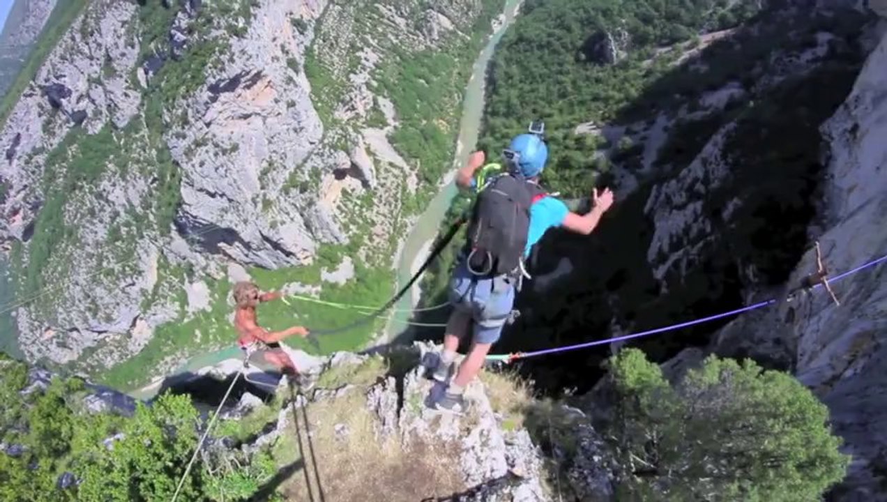 Record de France Saut Pendulaire (240m) - Gorges du Verdon (Rope jumping)