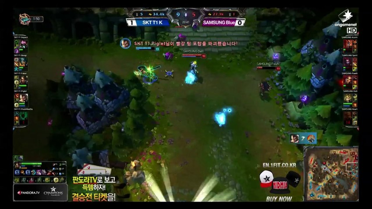 Faker Nidalee landing spears like... hmm... Faker x) _ SKT T1 K vs SG Blue Game 2