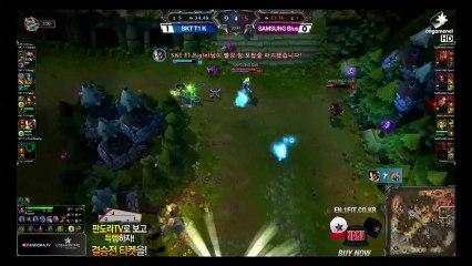 Faker Nidalee landing spears like... hmm... Faker x) _ SKT T1 K vs SG Blue Game 2