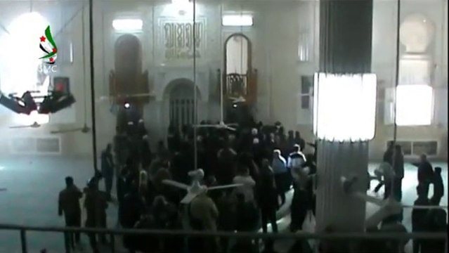 shia bomb sunni masjid al umri in Homs province of syria during friday sermon