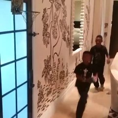 These boys going crazy on they nerf hoop!