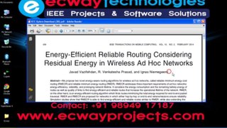 Energy-Efficient Reliable Routing Considering Residual Energy in Wireless Ad Hoc Networks