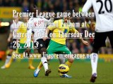 Watch Live Streaming Norwich City vs Fulham 26 Dec 2013