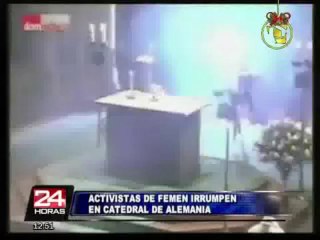 VIDEO: Femen se hizo presente en catedral alemana durante Misa de Gallo