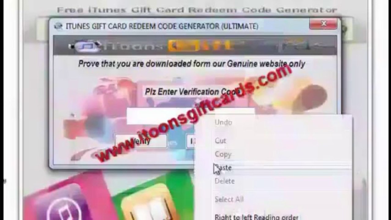 iTunes Gift Card Codes Generator 2013 Update Version